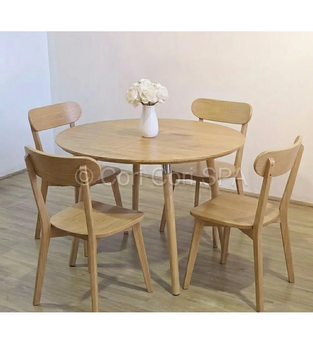 Comedor Mesa Expandible (100 - 180cms) + 4 Sillas Fresno
