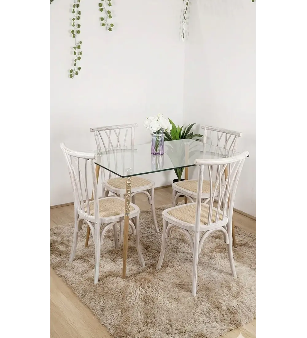 Comedor Mesa Rubi 120x80cm + 4 Sillas Andes Madera