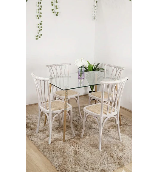 Comedor Mesa Rubi 120x80cm + 4 Sillas Andes Madera