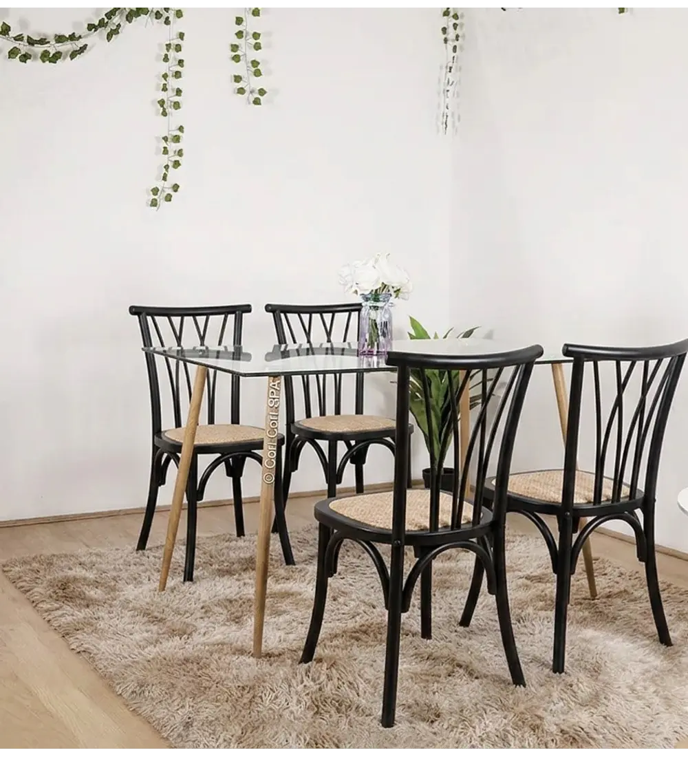 Comedor Mesa Rubi 120x80cm + 4 Sillas Andes Madera