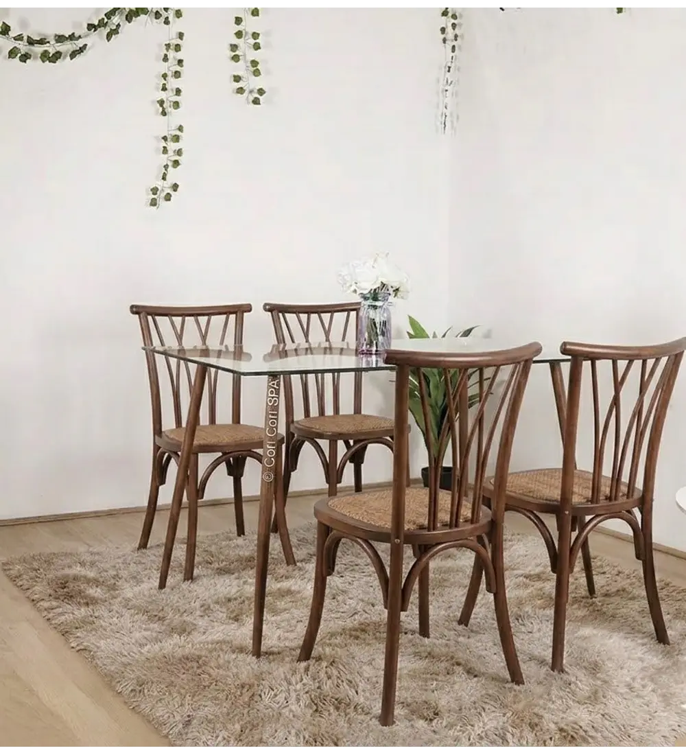 Comedor Mesa Rubi 120x80cm + 4 Sillas Andes Madera