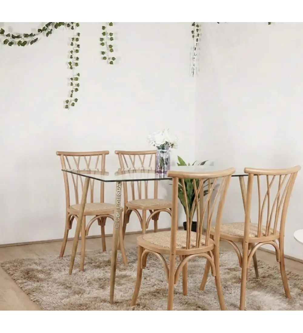 Comedor Mesa Rubi 120x80cm + 4 Sillas Andes Madera