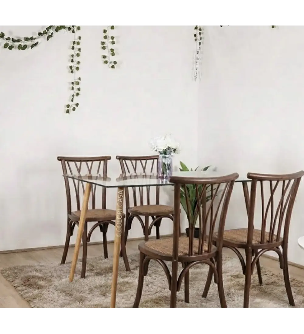 Comedor Mesa Rubi 120x80cm + 4 Sillas Andes Madera