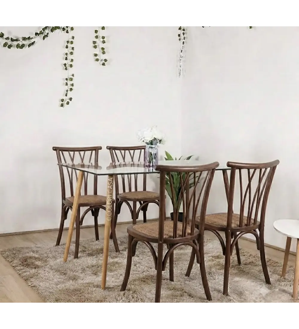 Comedor Mesa Rubi 120x80cm + 4 Sillas Andes Madera