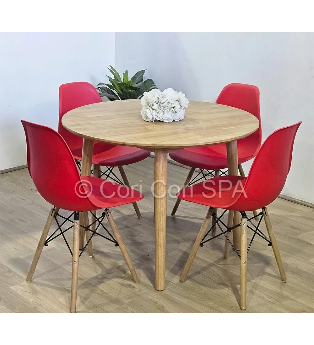 Comedor Mesa Vema 100cms + 4 Sillas Eames 