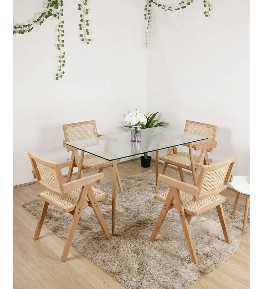 Comedor Mesa Rubi 120x80cm  + 4 Sillas Chandigart