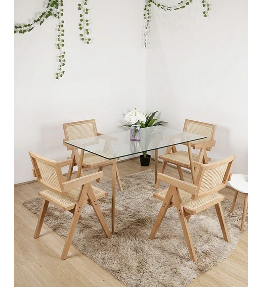 Comedor Mesa Rubi 120x80cm  + 4 Sillas Chandigart