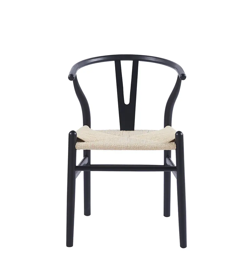 Comedor Mesa Rubi 120x80cm + 4 Sillas Wishbone Madera Cuerda e Hilo