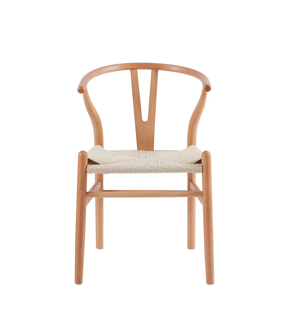 Comedor Mesa Rubi 120x80cm + 4 Sillas Wishbone Madera Cuerda e Hilo