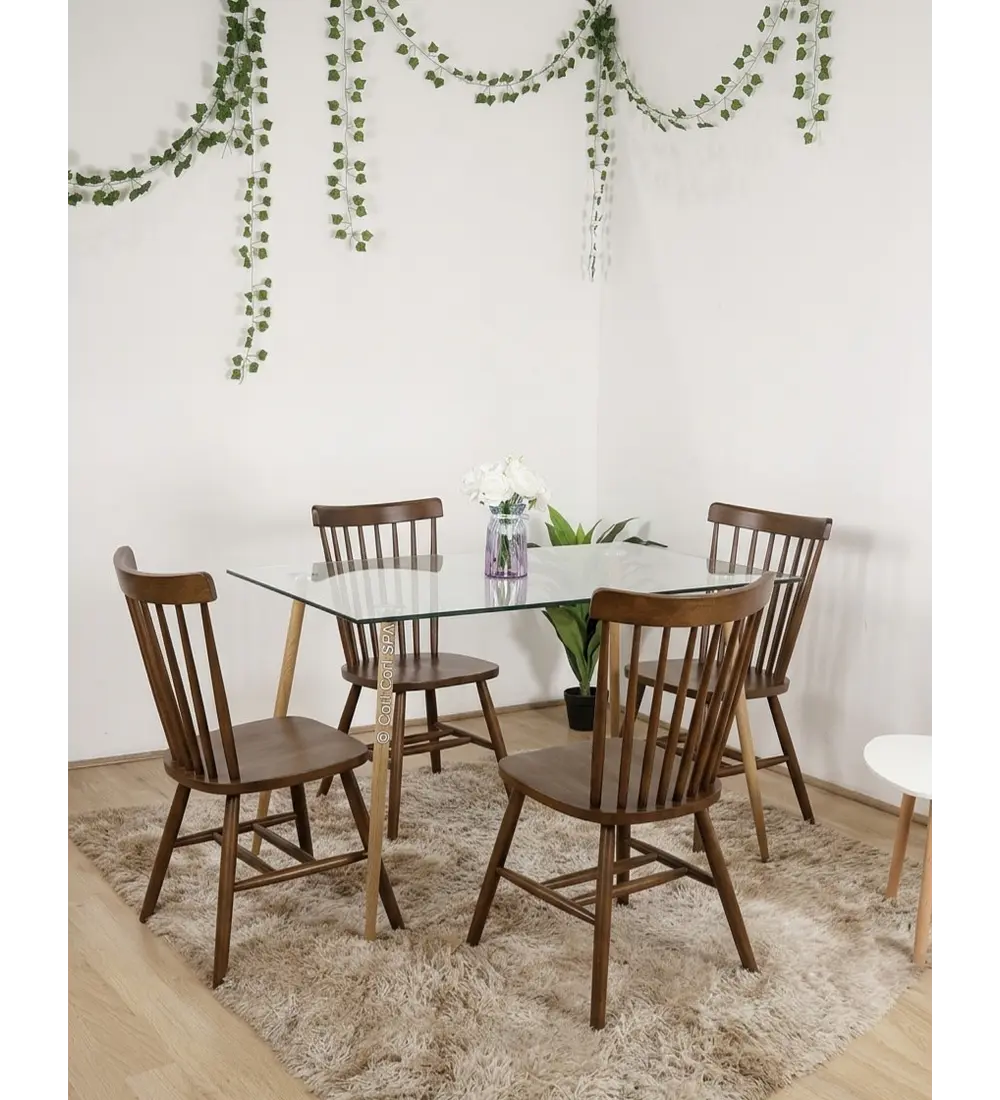 Comedor Mesa Rubi 120x80cm  + 4 Sillas Winsdor Madera