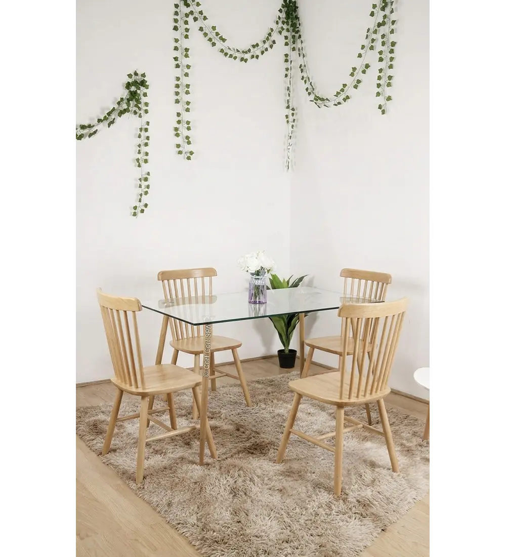 Comedor Mesa Rubi 120x80cm  + 4 Sillas Winsdor Madera