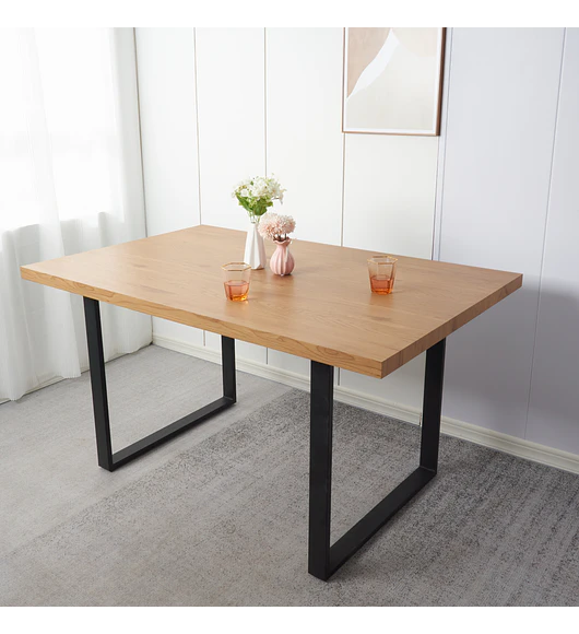 2da Seleccion -Mesa de Comedor Estilo Industrial Madera Clara 160x90cms