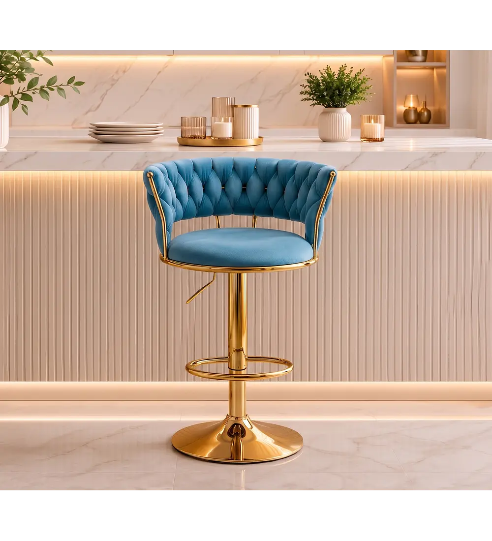 Taburete Queen Velvet Gold
