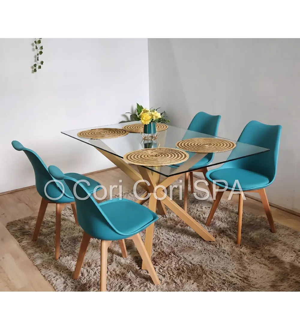 Comedor Madrid 160x90cms + 4 Sillas Tulip
