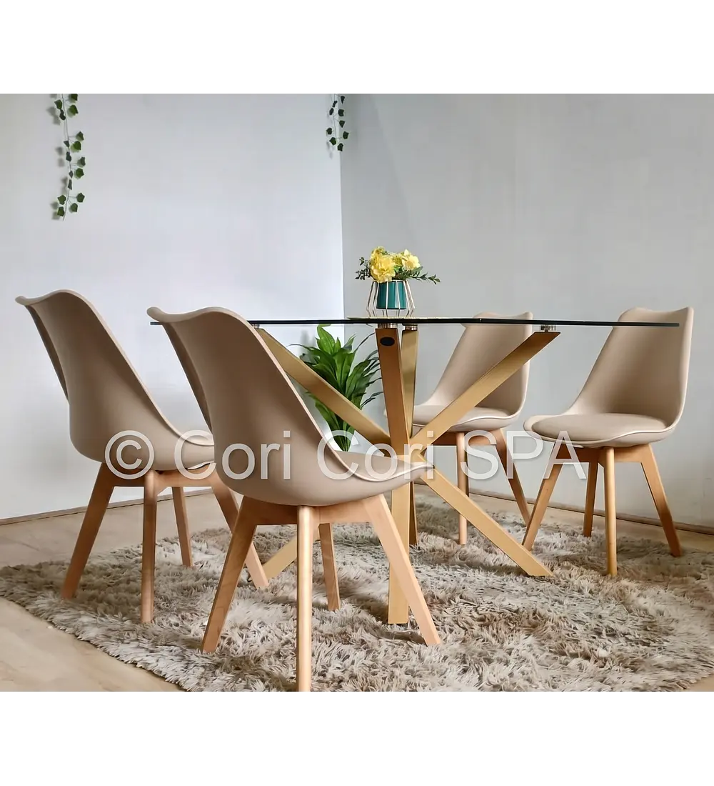 Comedor Madrid 140x90cms + 4 Sillas Tulip