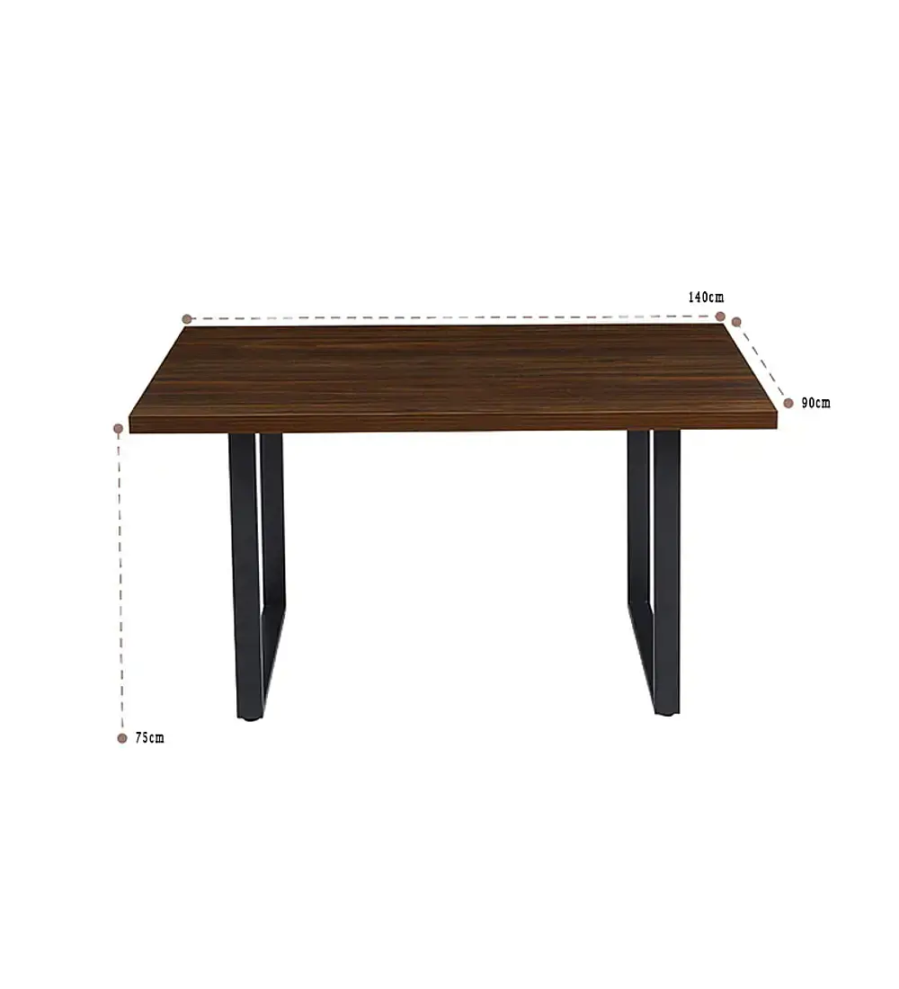 2da Seleccion -Mesa de Comedor Estilo Industrial Madera Oscura 140x90cms