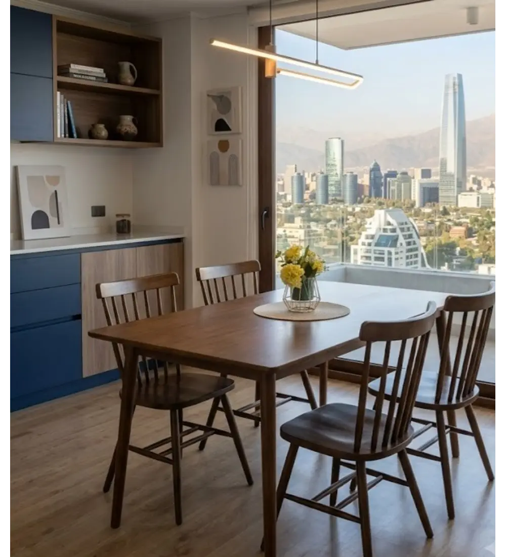Comedor Mesa Vema + 4 Sillas Windsor Madera