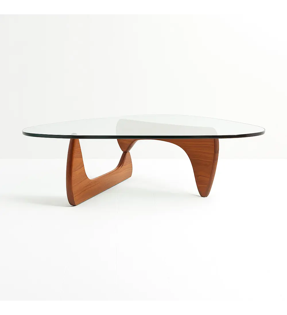 Mesa de Centro Ola con Madera y Vidrio