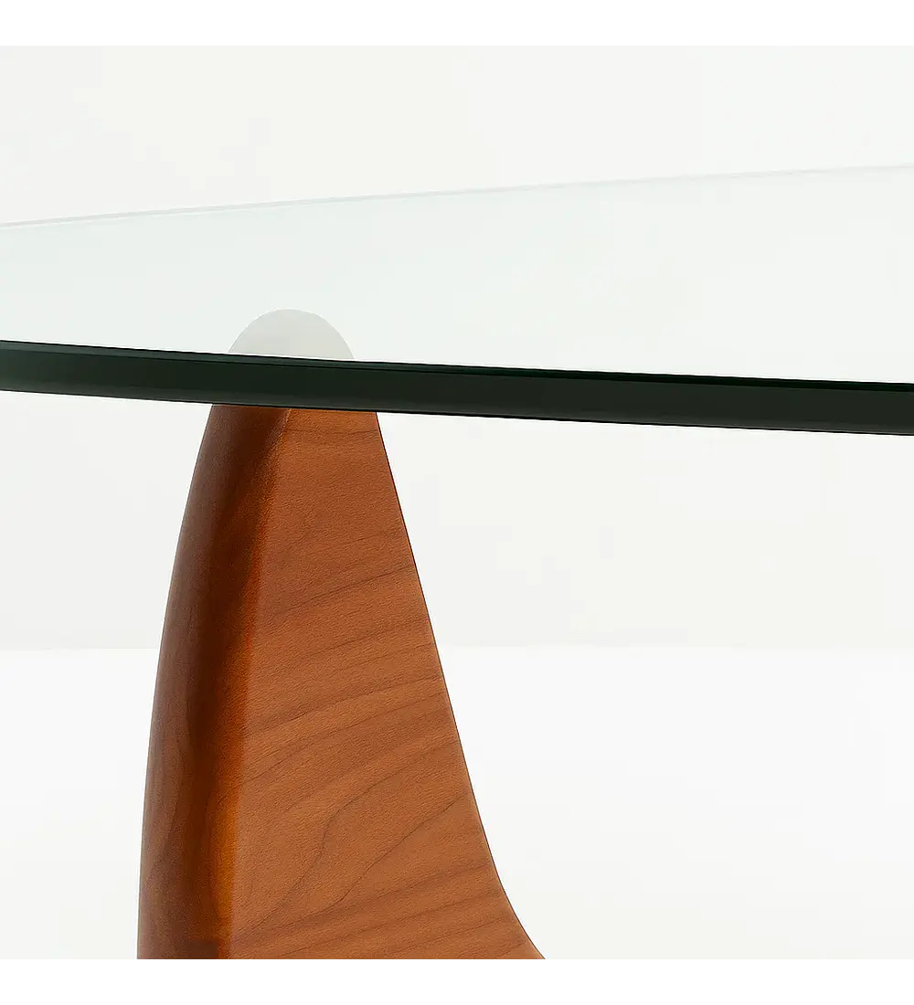 Mesa de Centro Ola con Madera y Vidrio