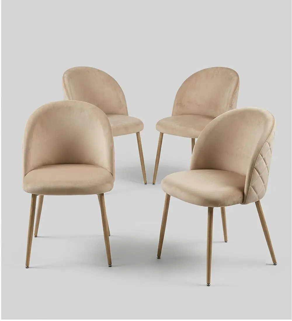 Pack 4 Sillas Bread Velvet Wood 