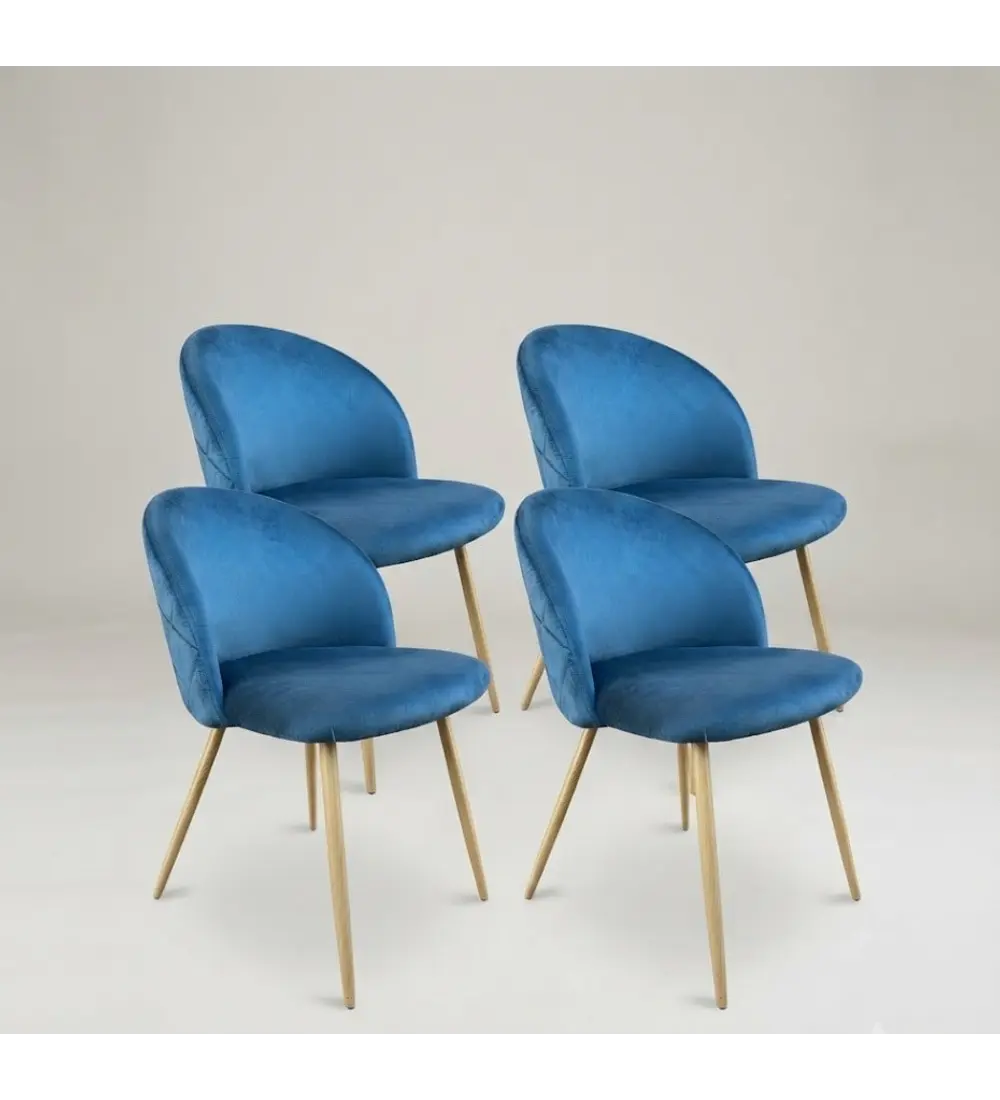 Pack 4 Sillas Bread Velvet Wood 
