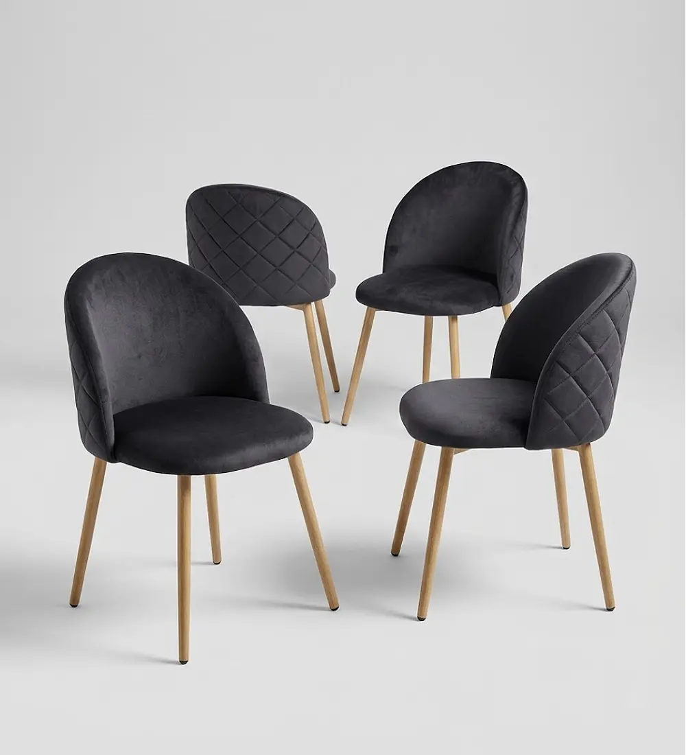 Pack 4 Sillas Bread Velvet Wood 