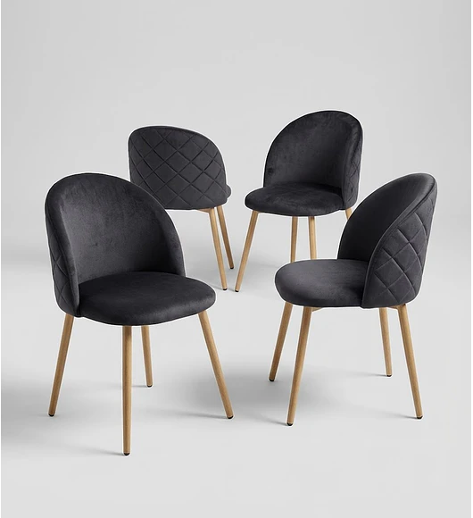 Pack 4 Sillas Bread Velvet Wood 