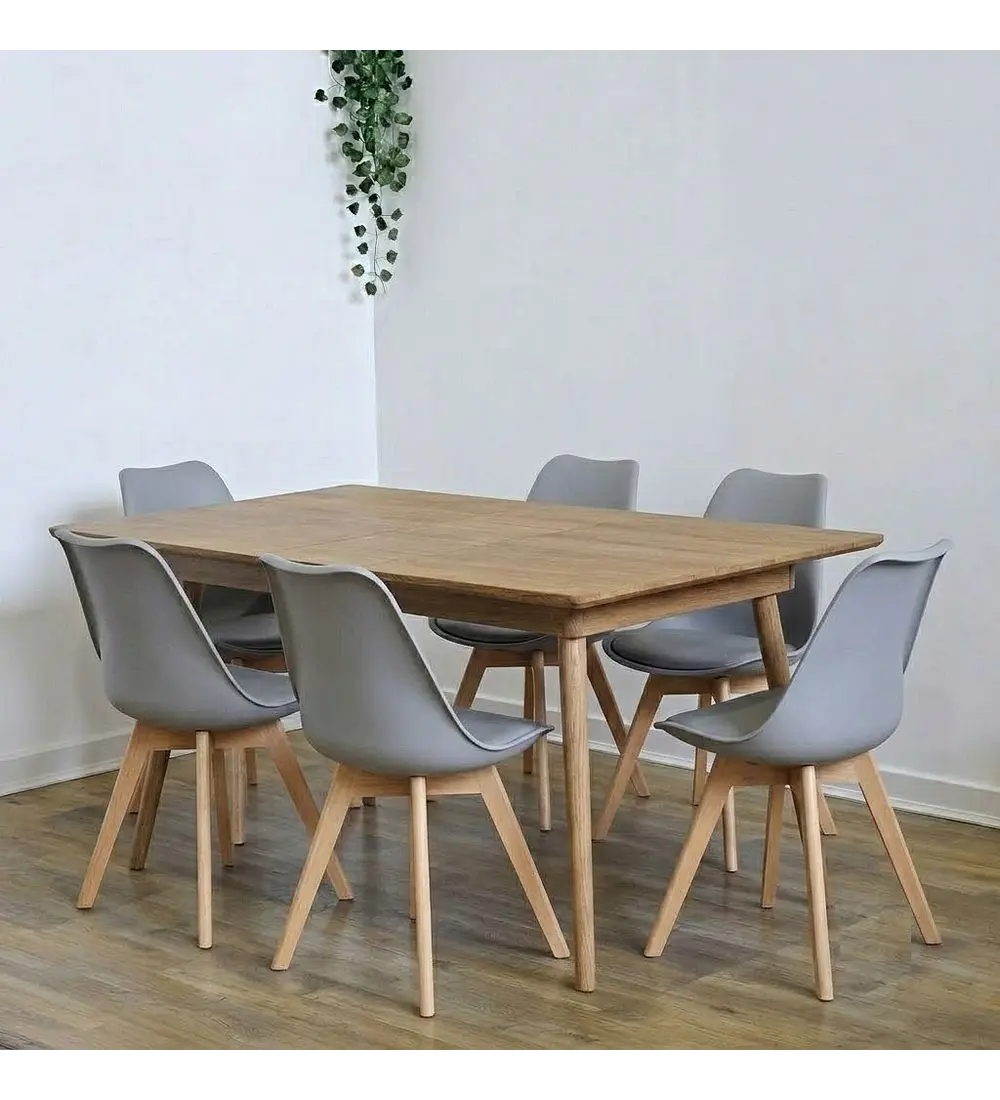 Comedor Mesa Expandible Zeus + 6 Sillas Tulip