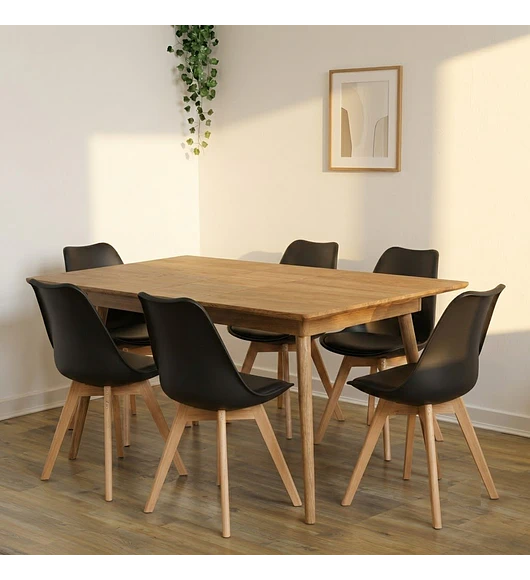 Comedor Mesa Expandible Zeus + 6 Sillas Tulip