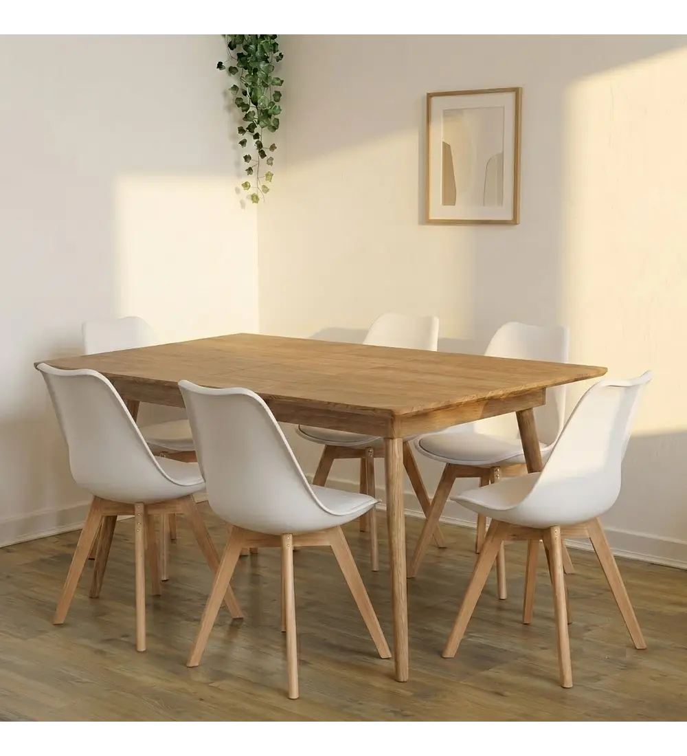 Comedor Mesa Expandible Zeus + 6 Sillas Tulip