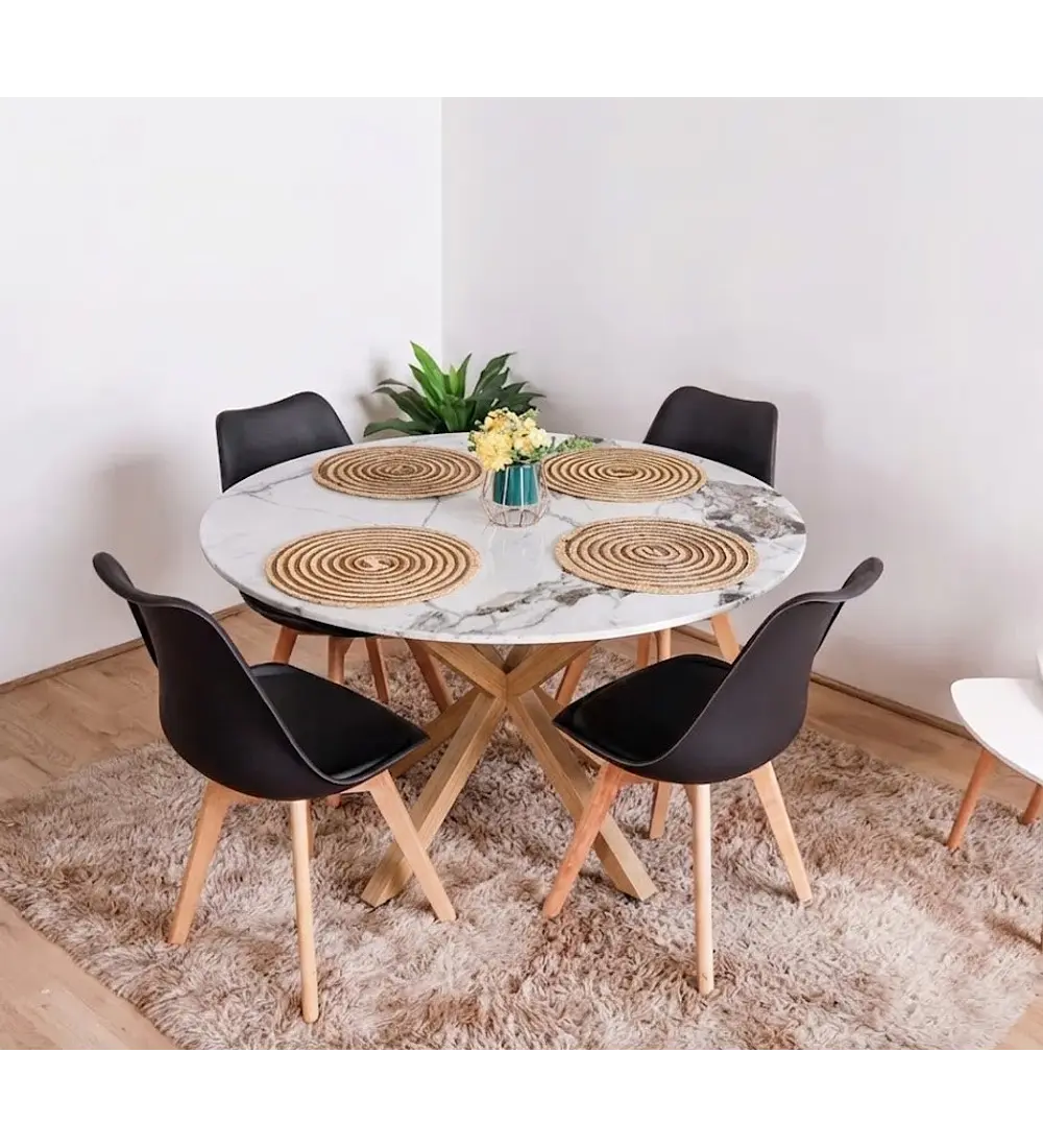 Comedor Warwick Stone Wood  + 4 Sillas Tulip