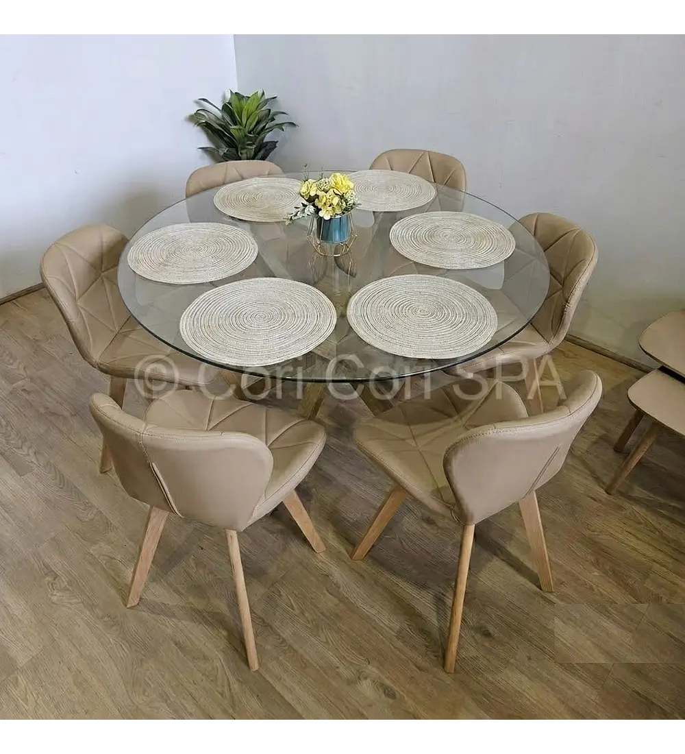 Comedor Mesa Warwick 120cms + 6 Sillas Mariposa Wood 