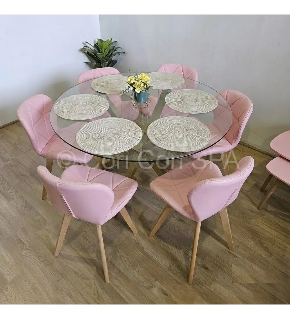 Comedor Mesa Warwick 120cms + 6 Sillas Mariposa Wood 