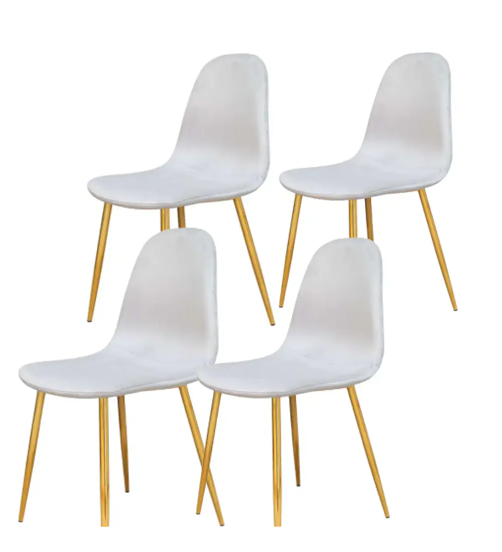 Comedor Rubi Gold 120x80cms + 4 Sillas Scoop Velvet Gold