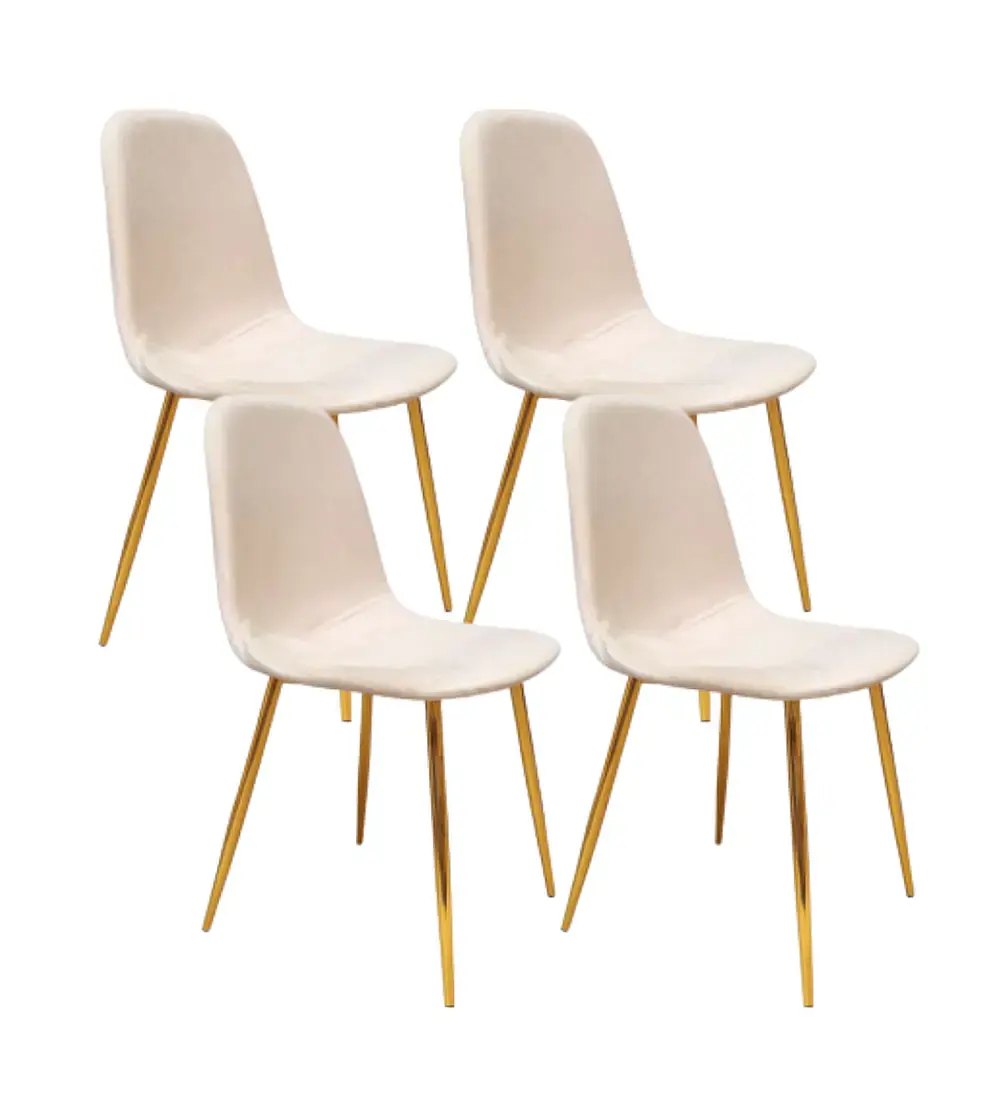 Comedor Rubi Gold 120x80cms + 4 Sillas Scoop Velvet Gold