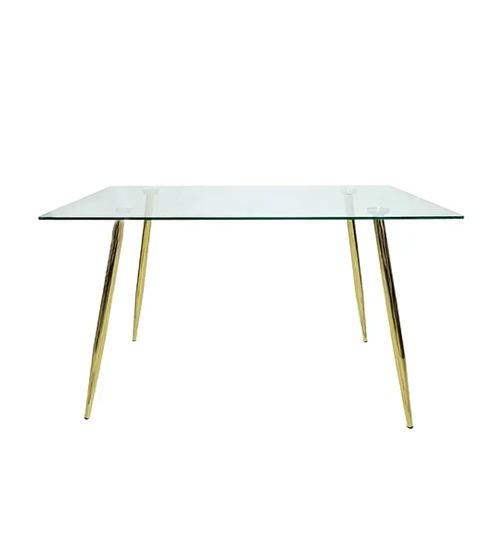 Comedor Rubi Gold 120x80cms + 4 Sillas Scoop Velvet Gold
