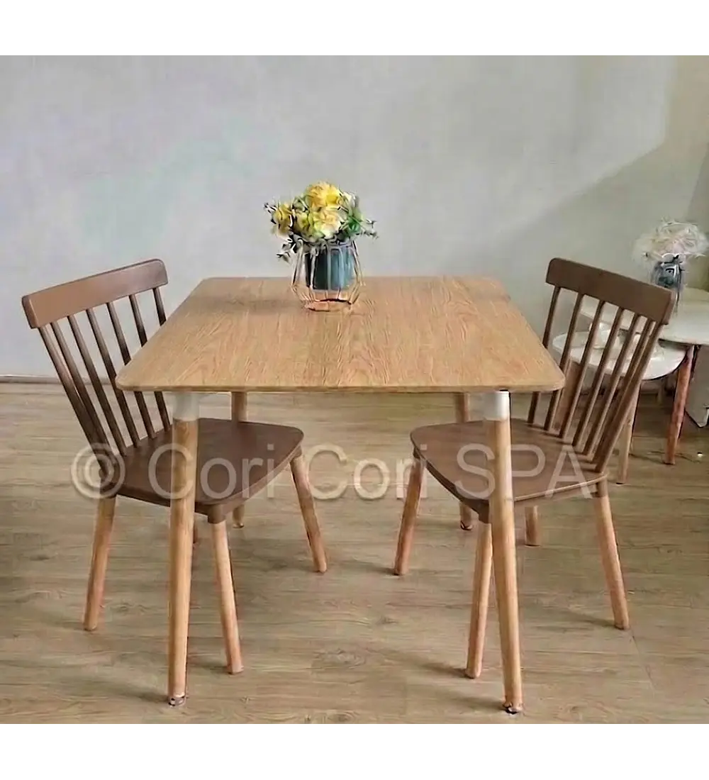 Comedor Melamina 80x80cms + 2 Sillas Windsor