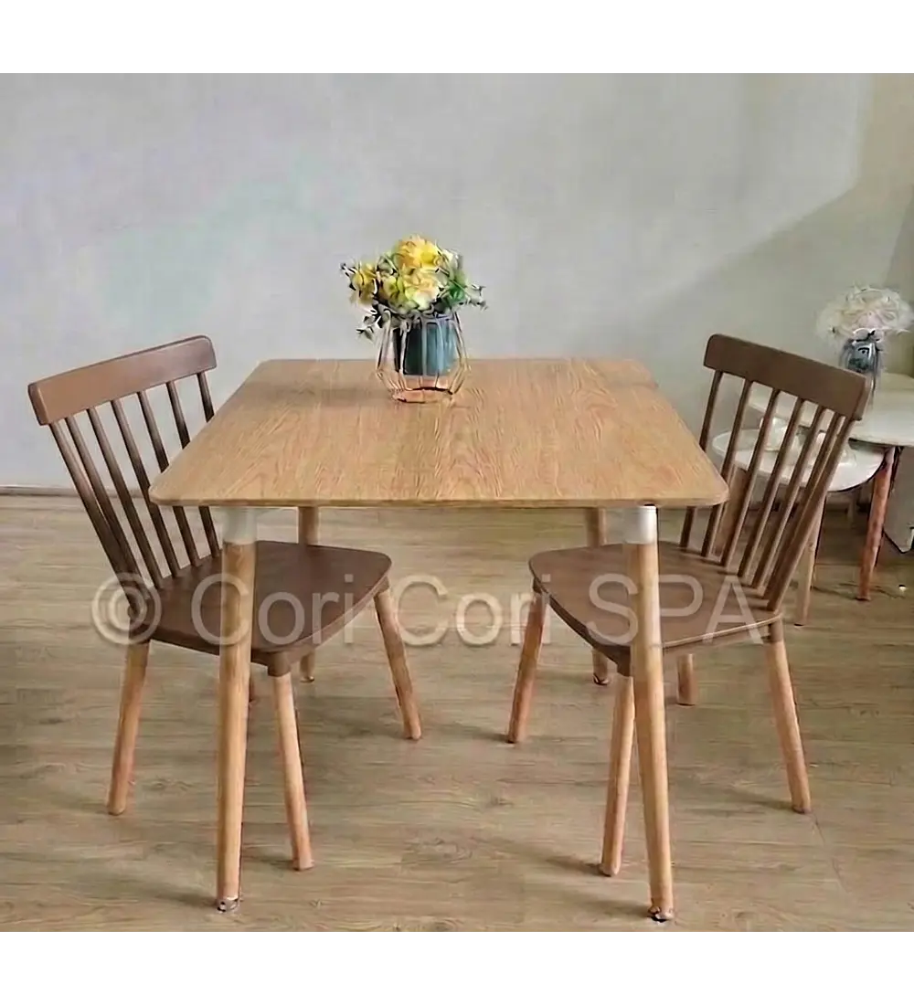 Comedor Melamina 80x80cms + 2 Sillas Windsor