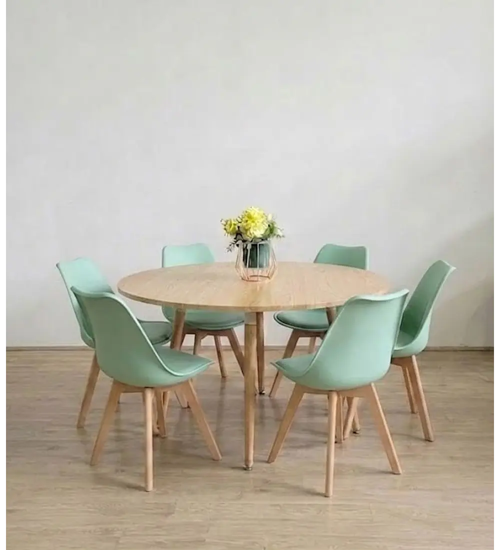 Comedor Aura 120cms + 6 Sillas Tulip