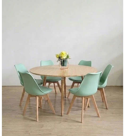 Comedor Aura 120cms + 6 Sillas Tulip