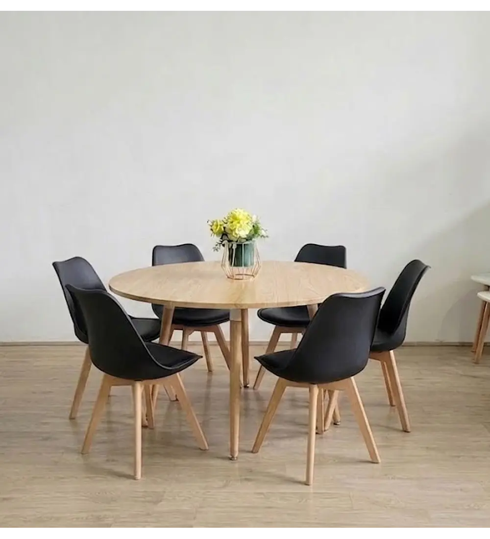 Comedor Aura 120cms + 6 Sillas Tulip