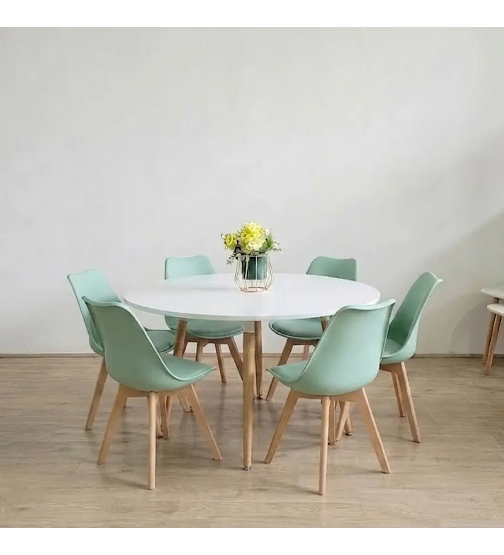 Comedor Aura 120cms + 6 Sillas Tulip