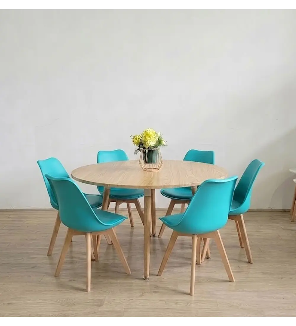 Comedor Aura 120cms + 6 Sillas Tulip