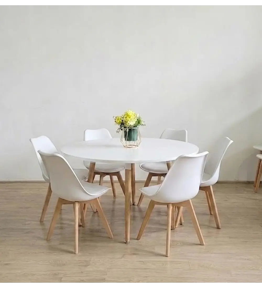 Comedor Aura 120cms + 6 Sillas Tulip