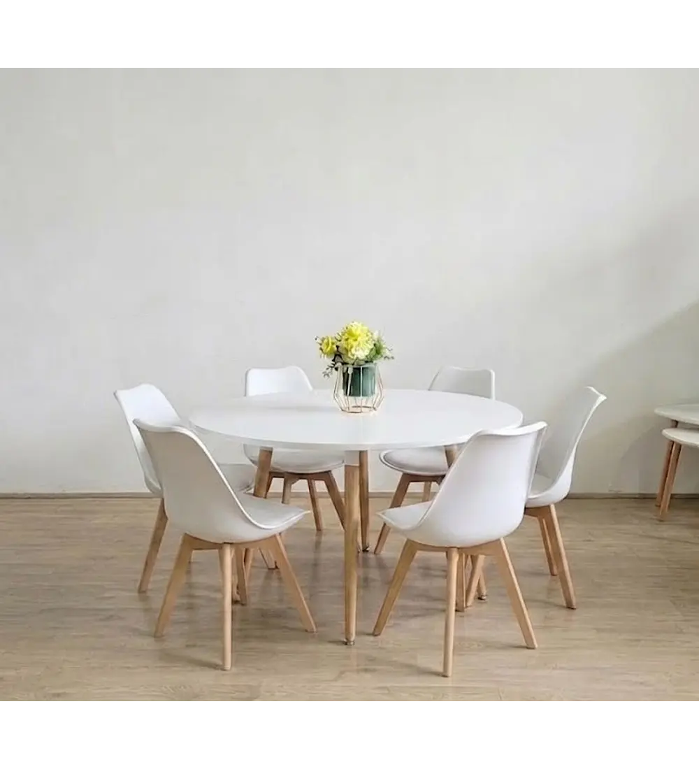 Comedor Aura 120cms + 6 Sillas Tulip