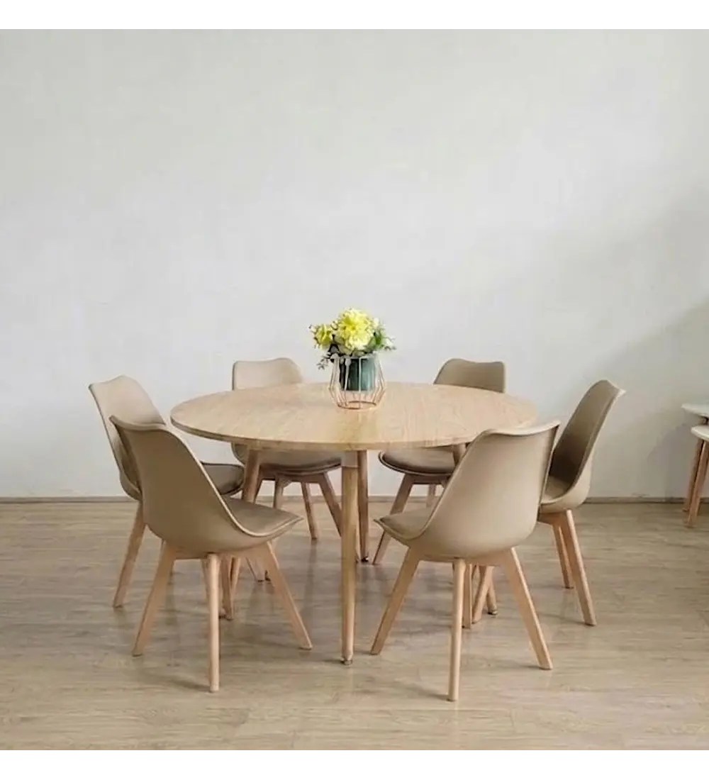 Comedor Aura 120cms + 6 Sillas Tulip