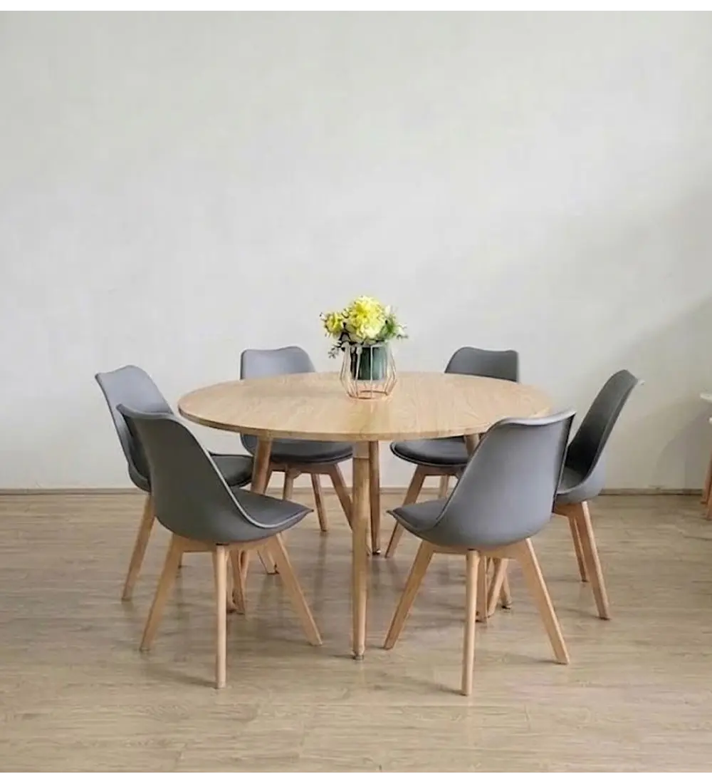 Comedor Aura 120cms + 6 Sillas Tulip