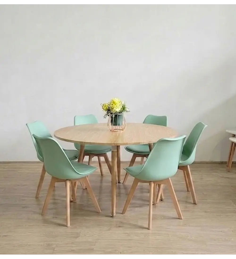 Comedor Aura 120cms + 6 Sillas Tulip