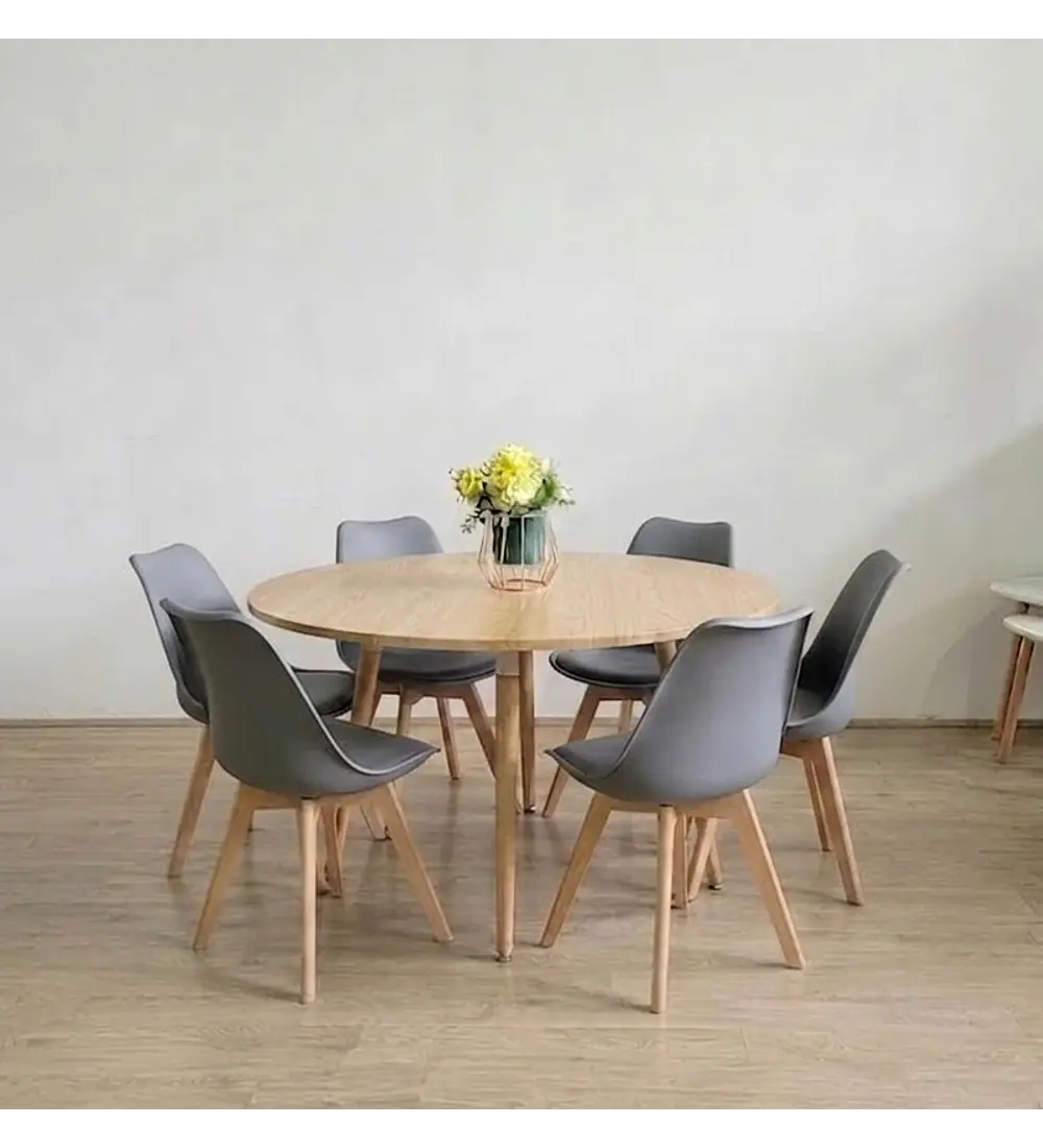 Comedor Aura 120cms + 6 Sillas Tulip