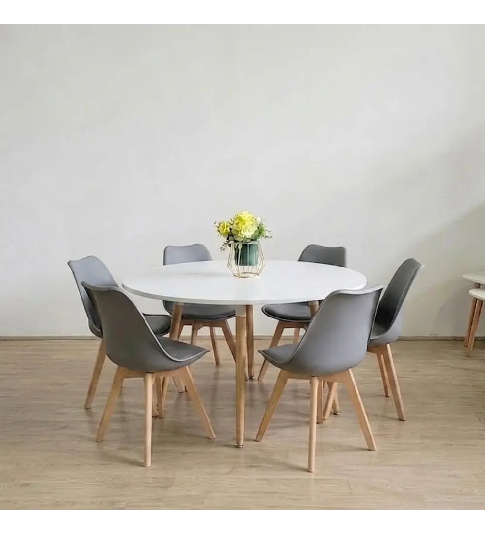 Comedor Aura 120cms + 6 Sillas Tulip